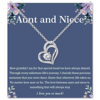 Jeka Aunt Gifts from Niece, Ifinity Love Heart Aunt and Niece Pendant Necklace for Women Girls Best Aunt Ever Necklace Jewelry Gifts for Auntie Birthday Christmas Thanksgiving Gifts