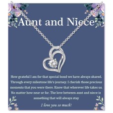 Jeka Aunt Gifts from Niece, Ifinity Love Heart Aunt and Niece Pendant Necklace for Women Girls Best Aunt Ever Necklace Jewelry Gifts for Auntie Birthday Christmas Thanksgiving Gifts