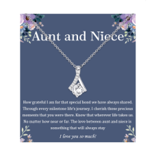 Jeka Aunt Gifts from Niece, Ifinity Love Heart Aunt and Niece Pendant Necklace for Women Girls Best Aunt Ever Necklace Jewelry Gifts for Auntie Birthday Christmas Gifts-JK-002B