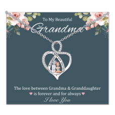 Jeka Grandma/Mom Necklace Heart Necklace Mothers Day Birthday Christmas Gifts-JK-005-GM