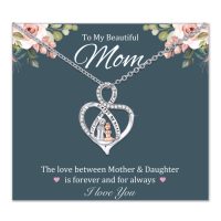 Jeka Grandma/Mom Necklace Heart Necklace Mothers Day Birthday Christmas Gifts-JK-005-Mom