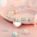 Jeka Charm Bracelets for Girls Flower Girls, Pink Pearl Heart Charm Bracelets Christmas Jewelry Gifts for Girls Flower Girls-MY-102-Girls gifts