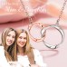 Jeka Mother Daughter Necklace Mom Rose Gold Double Circle Necklace Mothers Day Gifts from Daughter Mom Gifts from Daughters Birthday Christmas Jewelry Gifts for Mom Daughter Women Girls-JK-009-MD