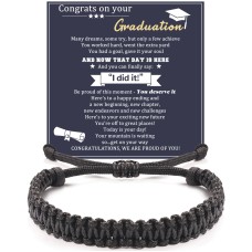 Graduation Gifts for Him, To My Grandson Son Bracelet Gifts, Senior Class of 2023 Gifts, College High School PhD Graduation Grad Gifts for Best Friend Son Students Brother Men---JK-018-graduaiton