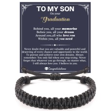 Graduation Gifts for Son, to My Son Bracelet from Mom Dad, Graduation Bracelet, College High School Graduation Gifts for Him 2023, Meaningful Inspirational Grad Gifts for Men---JK-018-to my son