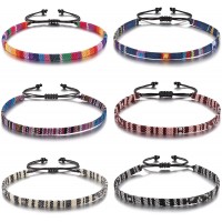 Jeka 6Pcs Anklet Bracelet for Women Girls Handmade Colorful Boho Surfer Ethnic Beach Jewelry Festival Accessories Birthday Gifts-Party Favors-anklet