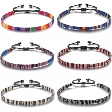 Jeka 6Pcs Anklet Bracelet for Women Girls Handmade Colorful Boho Surfer Ethnic Beach Jewelry Festival Accessories Birthday Gifts-Party Favors-anklet