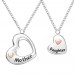 Jeka Matching Mother Daughter Heart Pendant Bracelet/Necklace Moms Sisters Jewelry Gifts for Mother's Day-XL