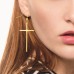 Jeka Hypoallergenic Stainless Steel Cross Earrings Long Dangle Minimalist Jewelry for Women Girls Family Friends Gifts-G